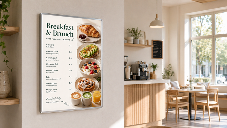 light box magnetik model indoor untuk menu cafe di menu cafe, untuk kebutuhan toko retail Indonesia - NEOX