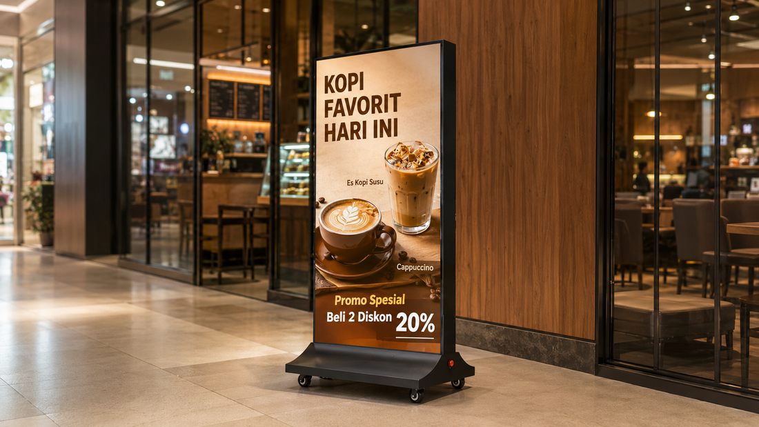 light box portable desain modern untuk promosi mall di koridor mall, untuk kebutuhan restoran Indonesia - NEOX