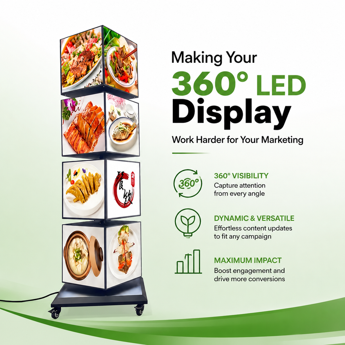 Light box putar berdiri untuk promosi toko dan event - NEOX