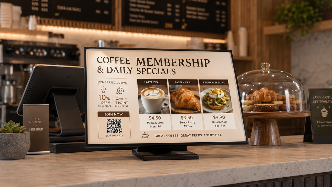 menu display meja desain modern untuk kasir cafe di meja kasir, untuk kebutuhan counter minuman Indonesia - NEOX