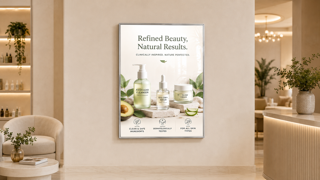 bingkai poster kaca desain modern untuk ruang tunggu di ruang tunggu klinik, untuk kebutuhan ruang tunggu Indonesia - NEOX