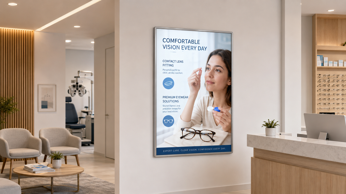 bingkai poster kaca model minimalis untuk kantor di ruang tunggu klinik, untuk kebutuhan klinik kecantikan Indonesia - NEOX