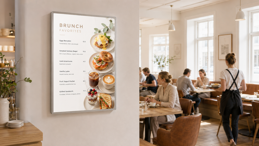 poster light box magnetik model minimalis untuk klinik di menu cafe, untuk kebutuhan toko retail Indonesia - NEOX