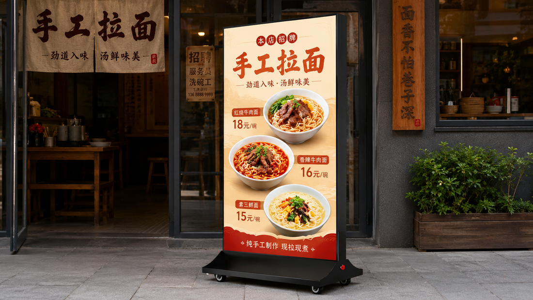 standing light box tampilan premium untuk promosi mall di depan toko, untuk kebutuhan usaha franchise Indonesia - NEOX
