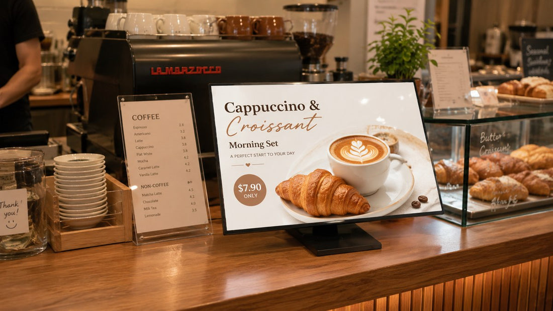 light box meja lipat untuk cafe counter
