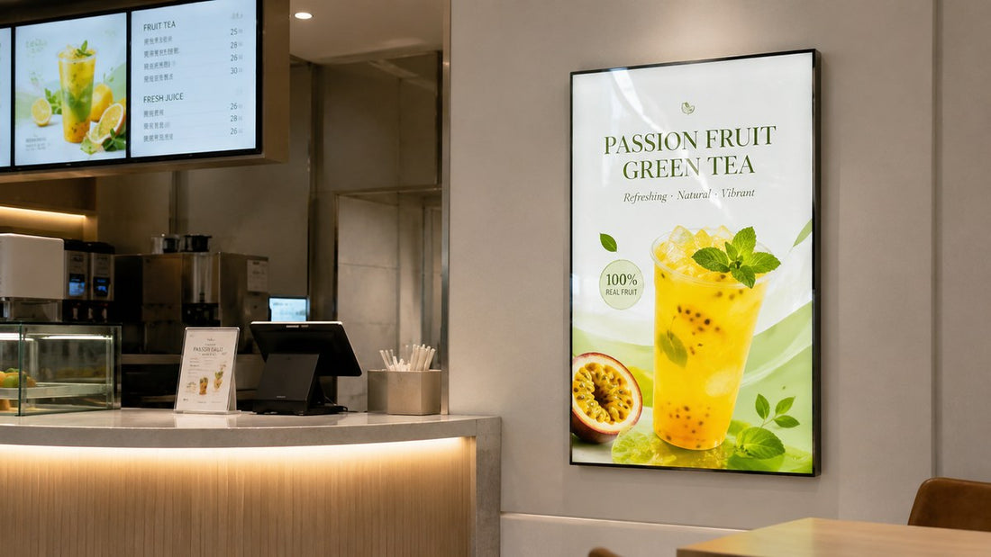 light box kaca tempered vs poster biasa untuk promosi toko