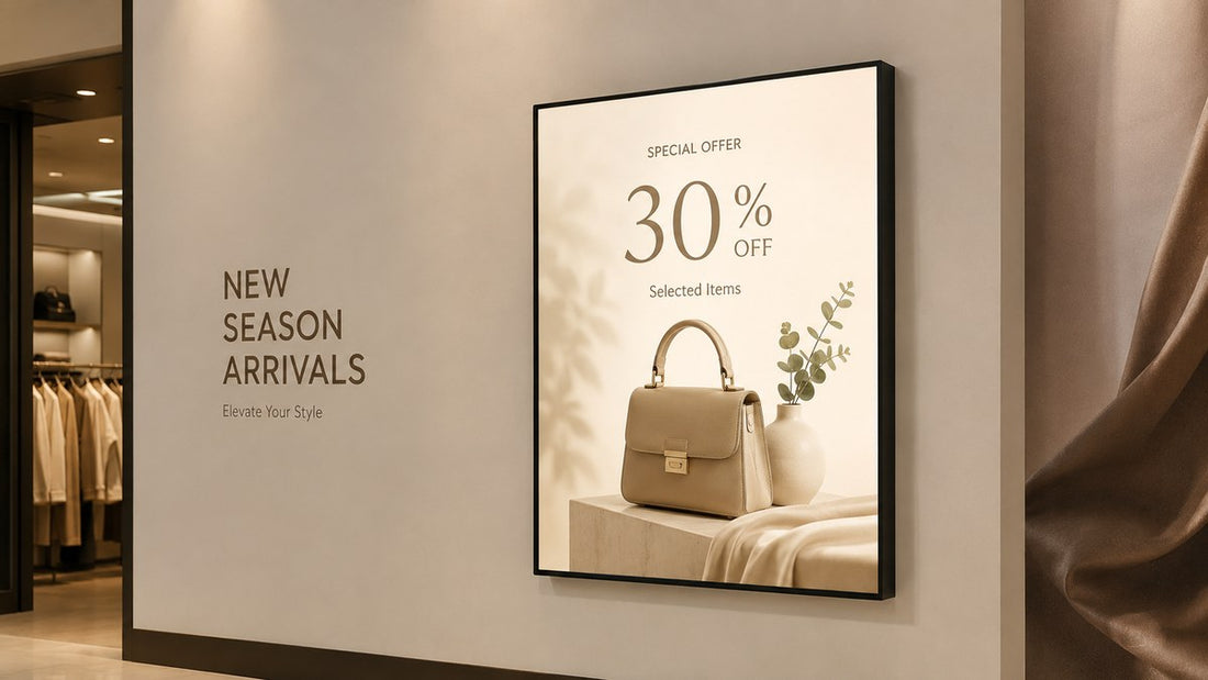 Posisi terbaik light box kaca di display layanan
