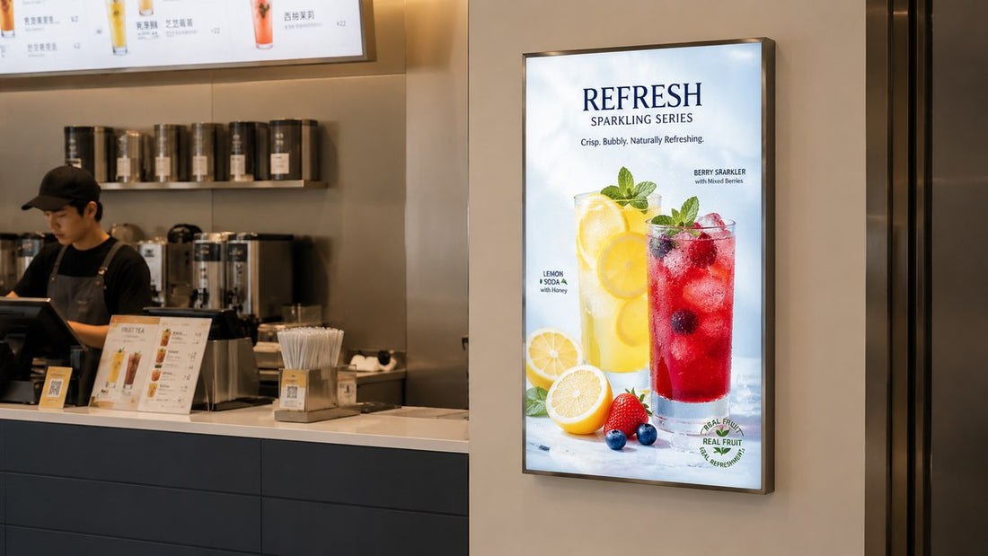 light box kaca tempered vs poster biasa untuk promosi toko