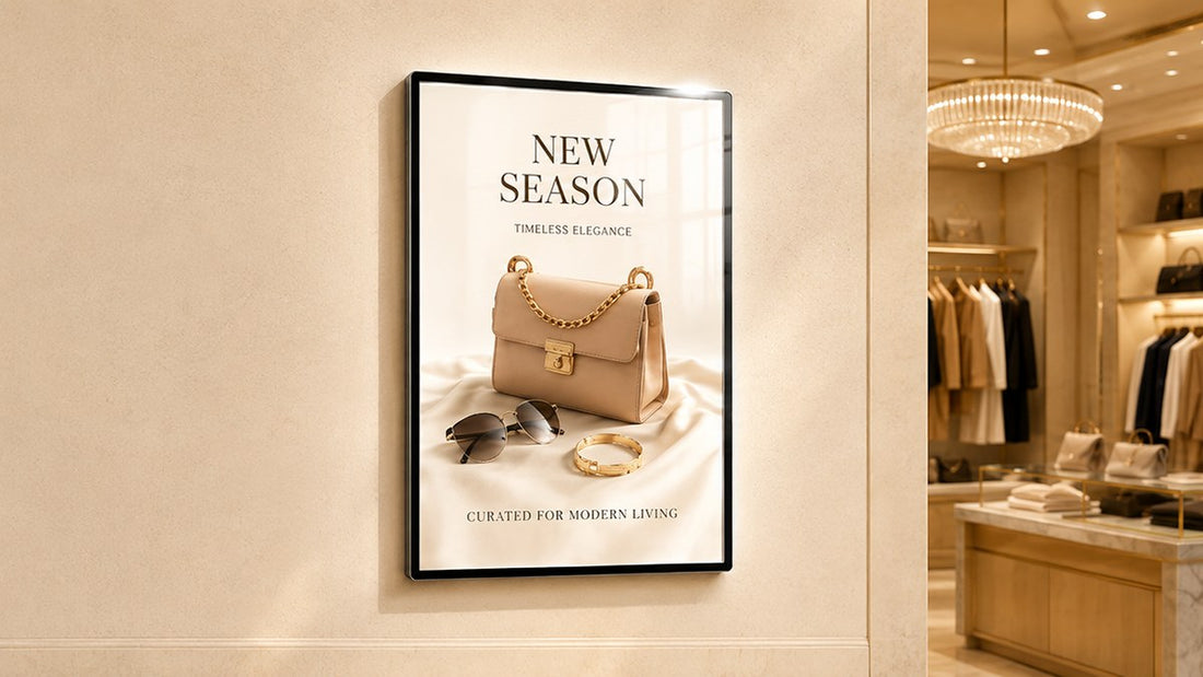 light box kaca tempered untuk retail wall