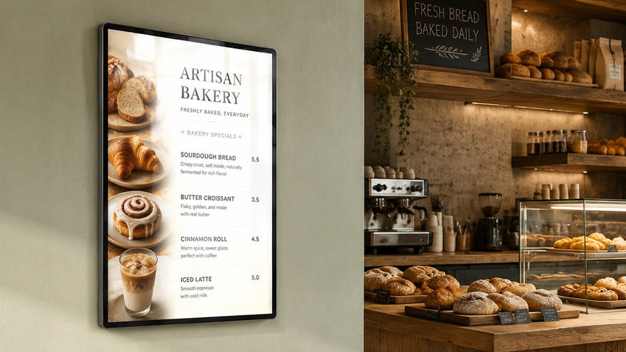 light box kaca tempered untuk retail wall