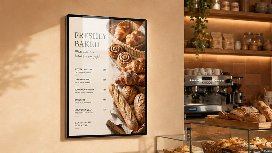 light box kaca tempered untuk retail wall