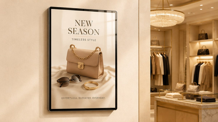 light box kaca tempered untuk retail wall