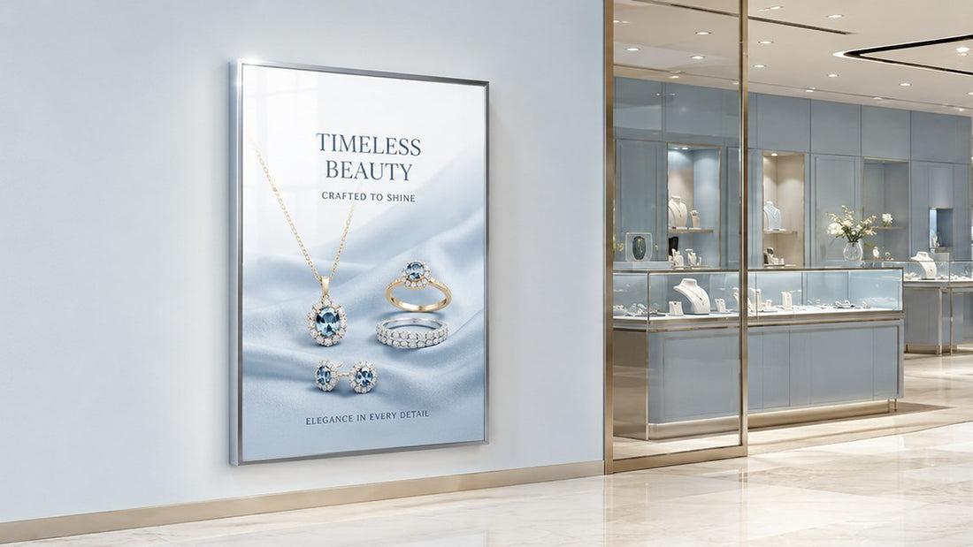 light box kaca tempered untuk retail wall