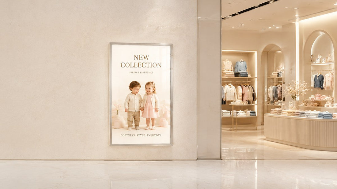 light box kaca tempered untuk dinding retail