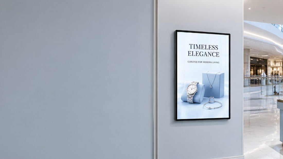 light box kaca tempered untuk dinding retail