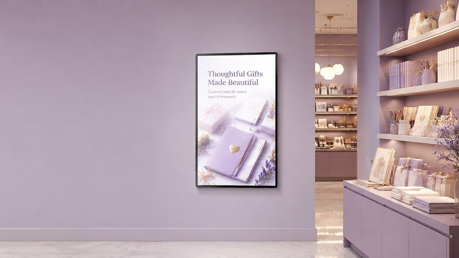 light box kaca tempered untuk dinding retail