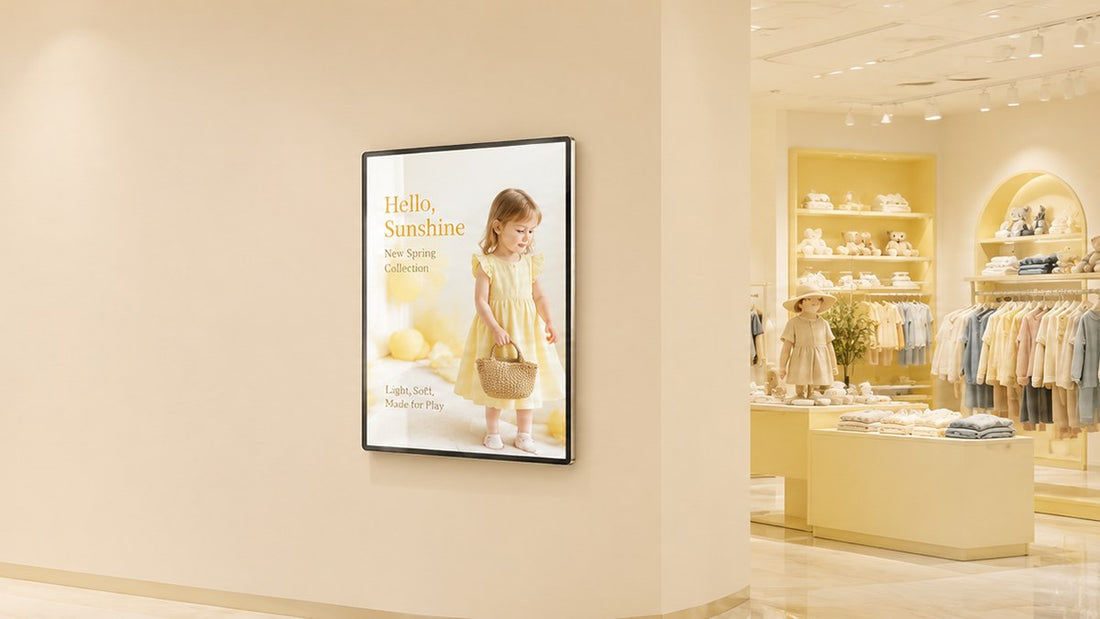 light box kaca tempered untuk dinding retail