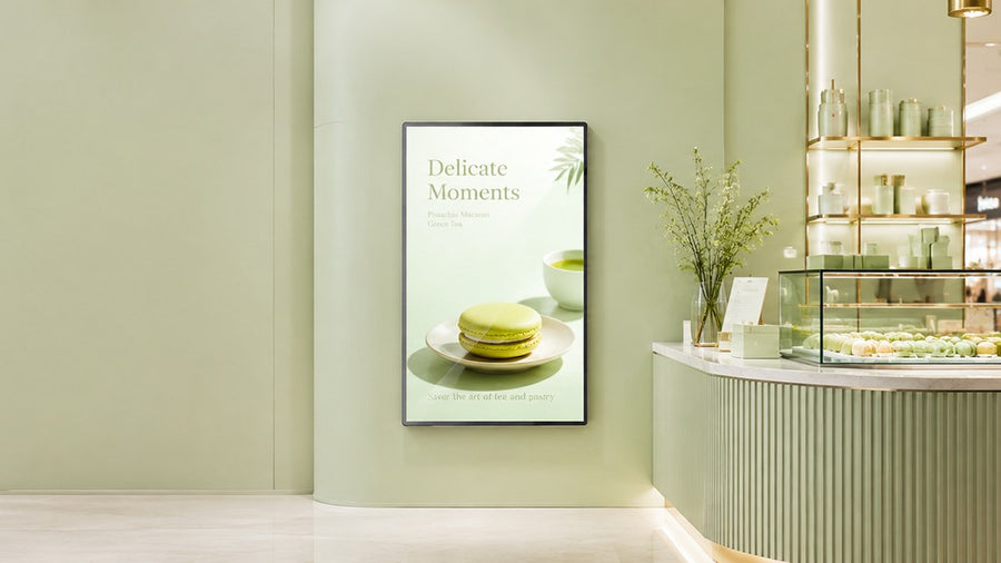 light box kaca tempered untuk dinding retail