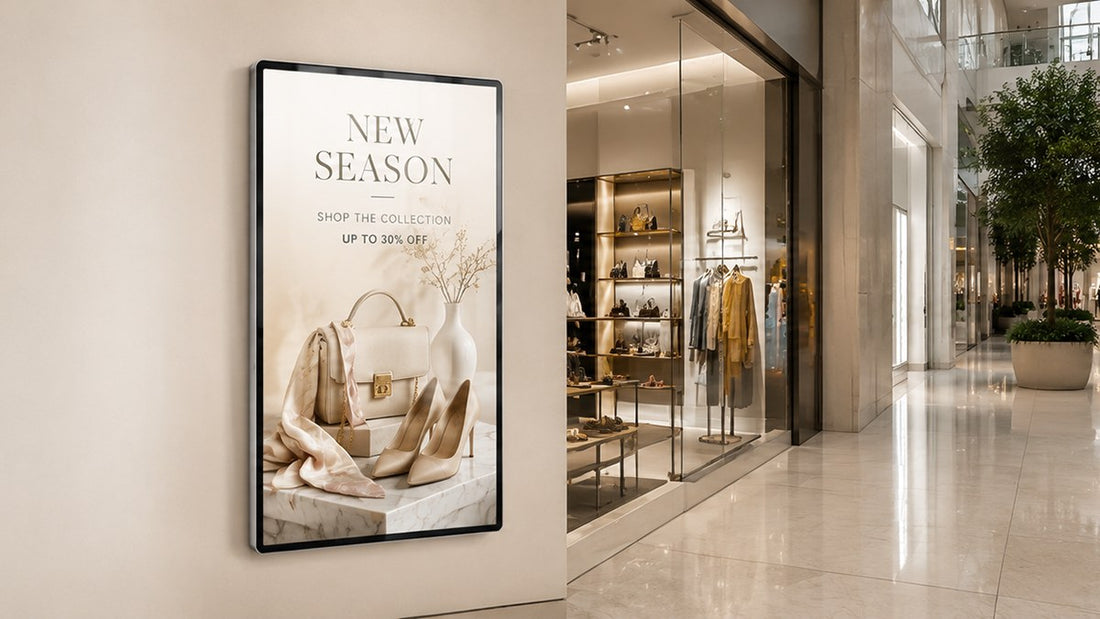 light box kaca tempered untuk dinding retail