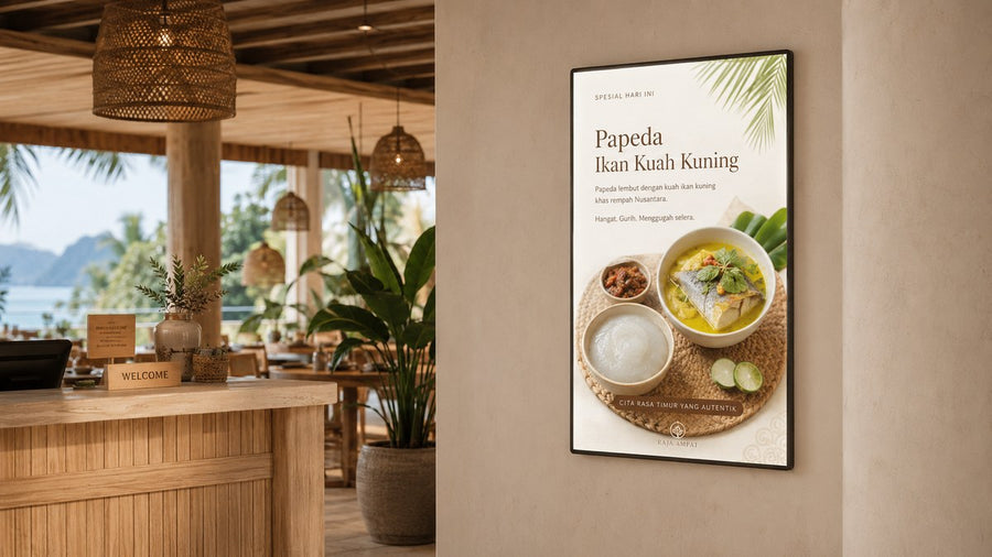 light box poster dinding untuk beberapa cabang toko