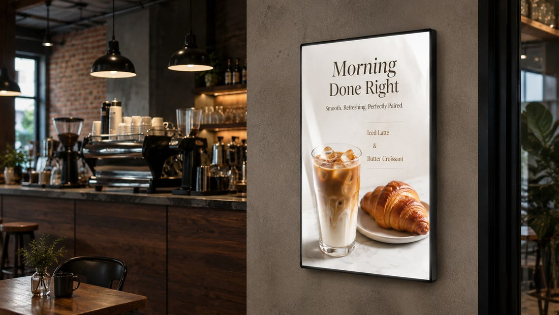 Posisi terbaik light box dinding di area promosi toko