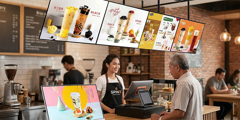 Hanging light boxes for high-frequency menu display