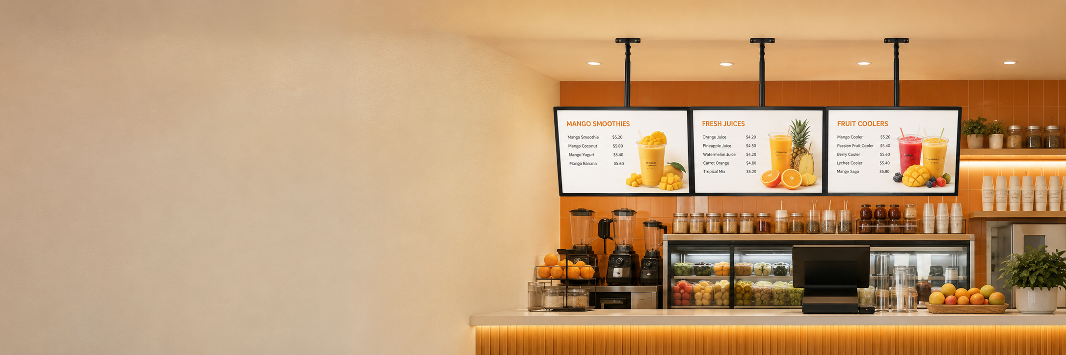 Hanging light box banner